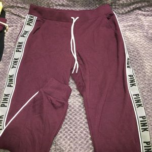 PINK burgundy joggers